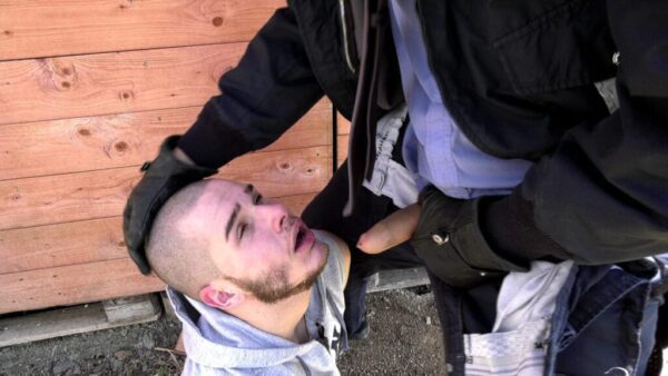 the delinquent gets forced by security office to suck him off