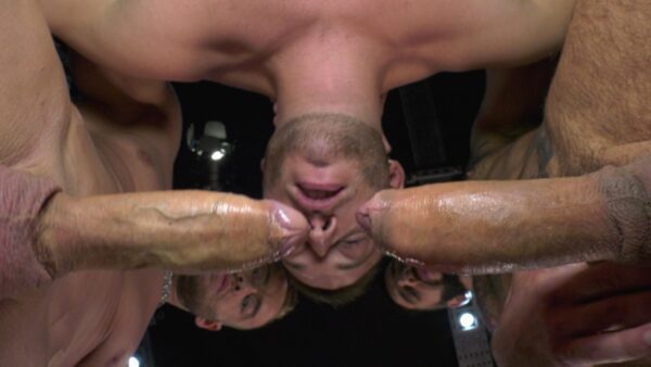 two studs with big cocks get sucked at the same time